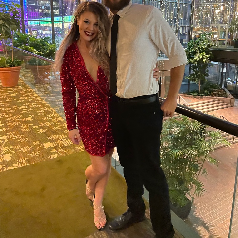 Red Sequin Sparkle Dress